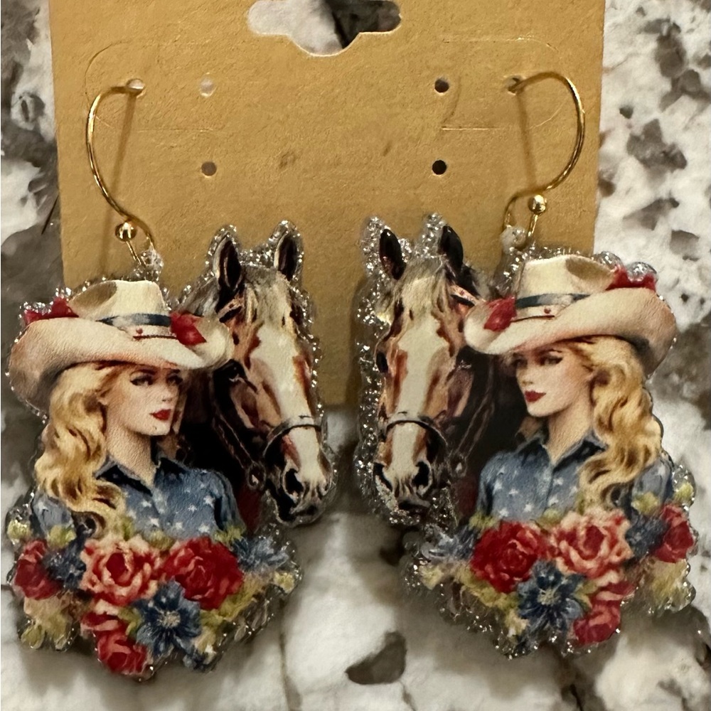 Cowgirl Earrings -NWT